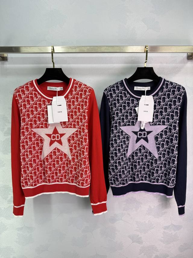 Dio*25 Autumn/Winter New Five-Pointed Star Knit Sweater All-over print of the le