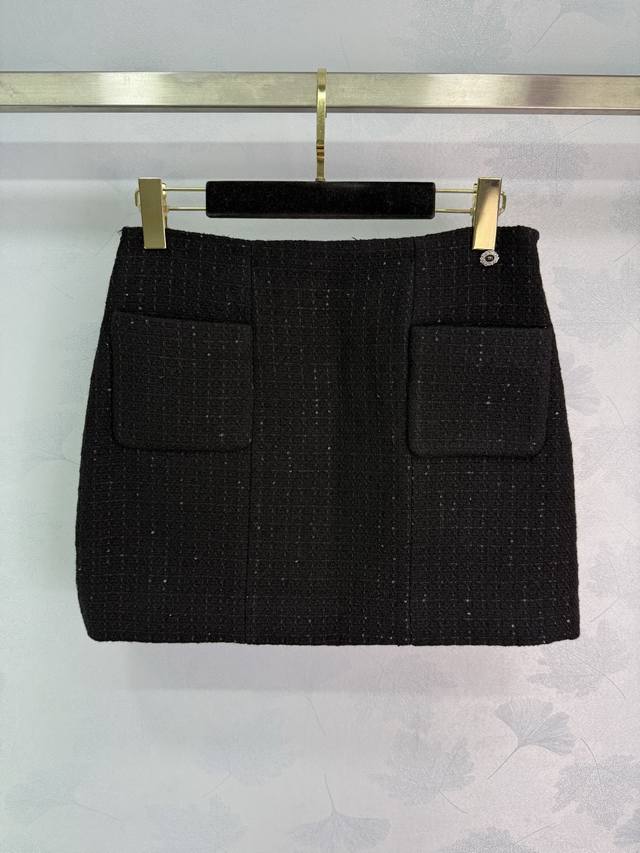 Chane*2025 New Plaid Tweed Sequin Dress Skirt, Custom Made with Imported Coarse