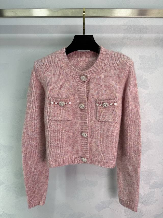 Ch*25 Autumn/Winter New Chanel-Style Cardigan with Pearl and Rhinestone Buttons,