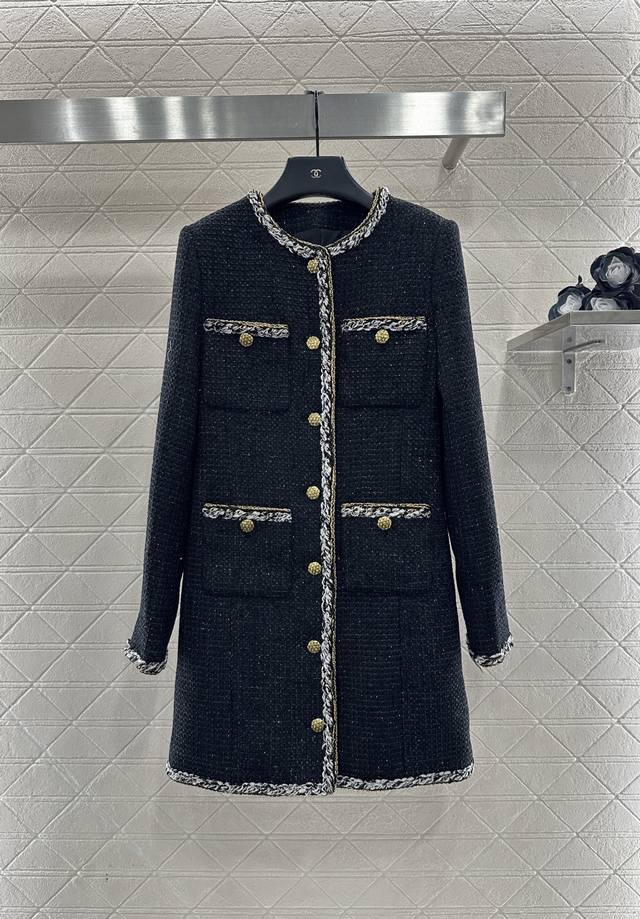 Chane* 2025 New Arrival Round Neck Tied Knitted Long Coat Custom Yb Imported Coa