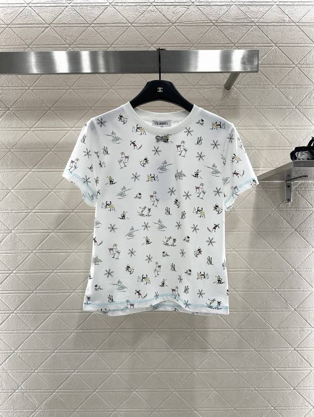 Chane* 2025 New Arrival Crew Neck Printed Short-Sleeve T-Shirt 25 Ski Series #Cu