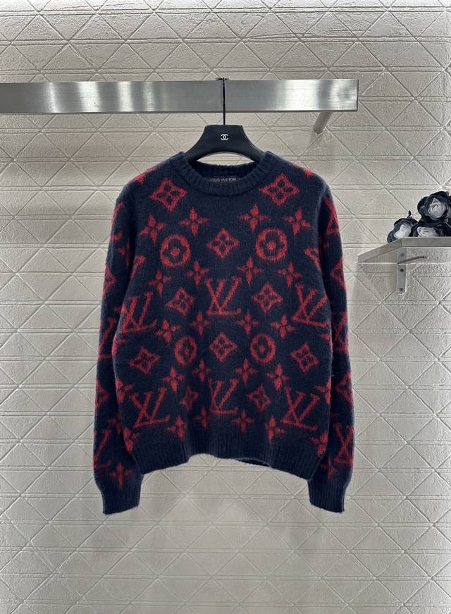 Louis Vuitto* 2025 New Arrival Crew Neck Jacquard Knit Pullover Sweater Made wit