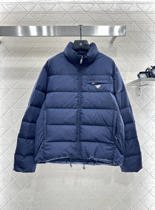 prad* 2025 New Arrival Rectangular Embossed Stand Collar Down Jacket Custom Yb i