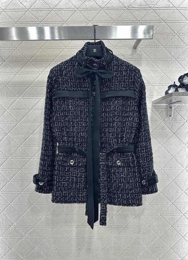 Chane* 2025 New Arrival Dress-Style Jacket with Bow Tie Ribbon Custom-made impor