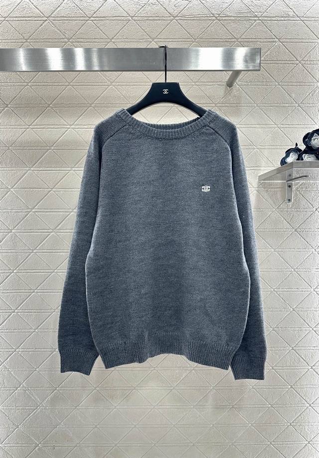 Celin* 2025 New Arrival Embroidered Arc de Triomphe Knit Pullover Sweater Made w