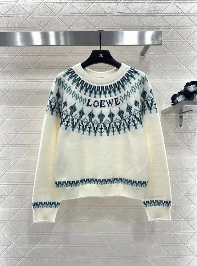 Loew*2025 New Arrival Heavy-duty Crochet Sequin Pullover Sweater Louiswain Colla