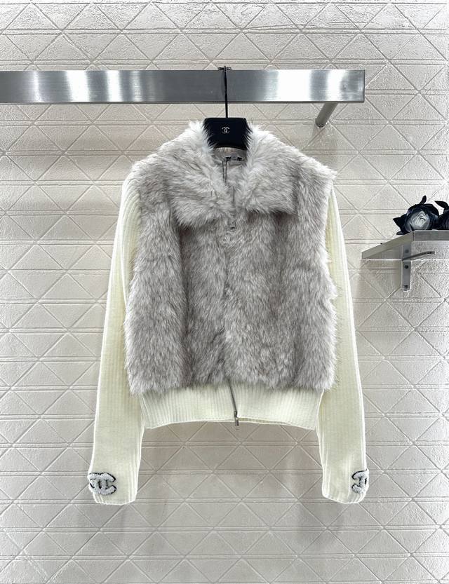 Chane*2025 New Arrival Knitted Patchwork Collar Fur Coat Custom Yb fur patchwork