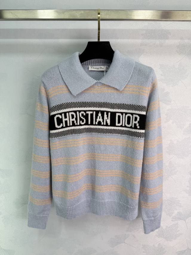 Dio*25 Autumn/Winter New Collared Sweater, Light Gray, Understated and Versatile