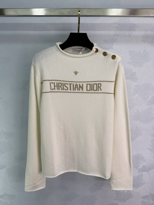 Dio*2025 Autumn/Winter New Color-Blocked Crew Neck Knitted Long-Sleeve Sweater!