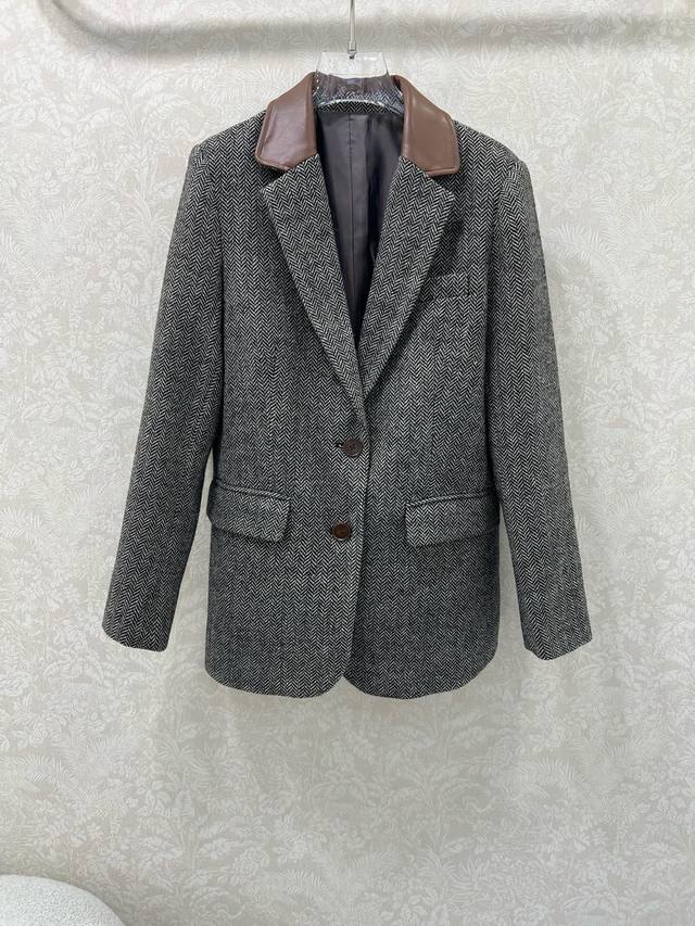 prad*25 New wool-blend suit jacket, super popular grey-toned vintage style, colo