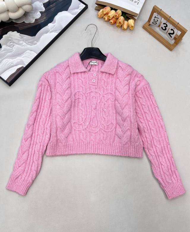 Celine 2025 Winter New Arrival Knitted Long-Sleeved Polo Neck Sweater. A sophist