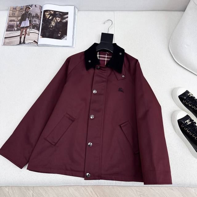 Exclusive Style ~ Bur 25Ss Autumn/Winter Newest Angora Red Color-Blocked Collar