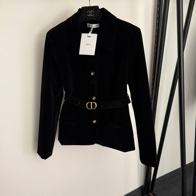 Style No. 20257458 Dio* New Cd Belt-cinching Waist Bee Button Long-sleeved Velv