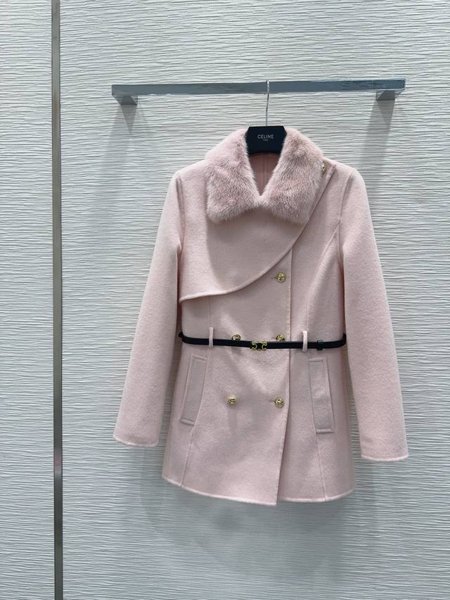 Original Quality Channel Hot Deal: Celin* Double-Sided Cashmere Coat - High-Qual