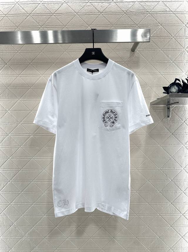 Chrome Hear*2025 New Arrival Letter Print Short-Sleeve Shirt Custom Yb twill cot