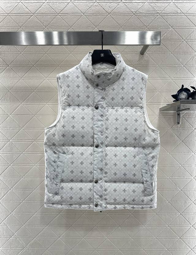 Chrome Heart*2025 New Arrival Cross Print Down Vest Custom Yb windproof and wate