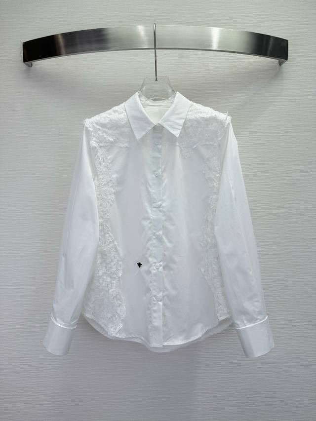 Dio* 25Ss Autumn/Winter New Long-Sleeved Shirt with Lace Trim and Embroidered Be