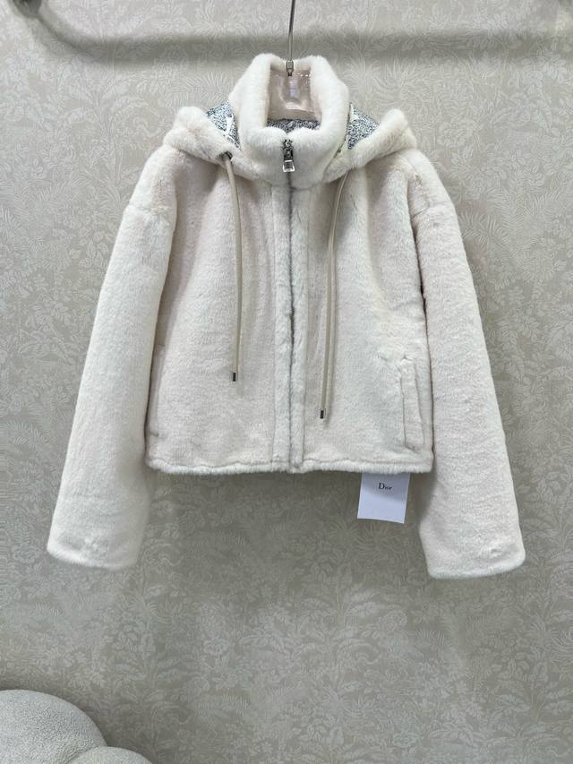 Dio*25 New Mink Fur Plush Coat! Original design, mink hooded, drawstring pockets