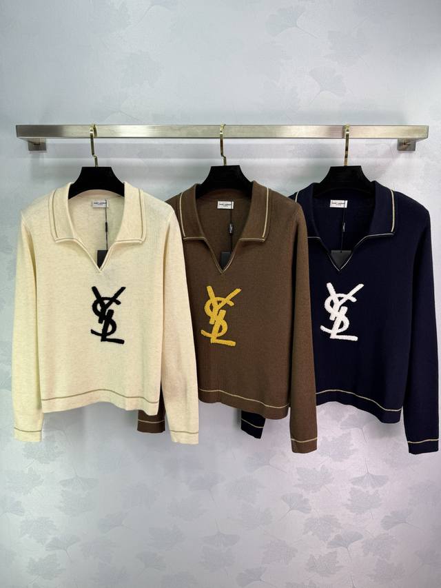 Ys*25 Autumn/Winter New Embroidered Collar Knit Sweater. The soft material is in