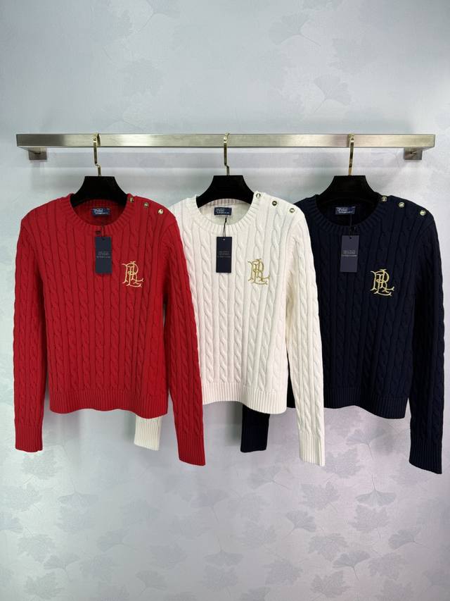 po*25 Autumn/Winter New Embroidered Sweater, Classic Round Neck, Warm and Stylis