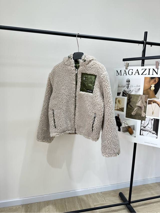 M Oatmeal-colored Hooded Lambswool Jacket DDD, Fabric: Lambswool + Polyester Fib