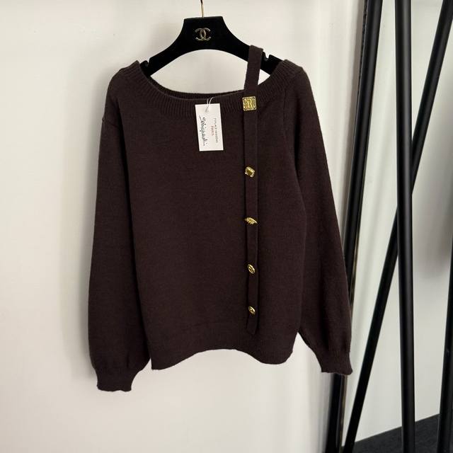 Style No. 20257348 Schiaparelli *New Irregular Gold Button One-Shoulder Long-Sl