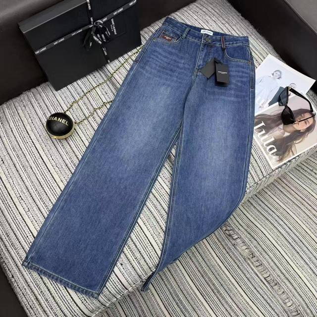 Highly recommend YSL's new early autumn/winter 2025 denim straight-leg pants wi