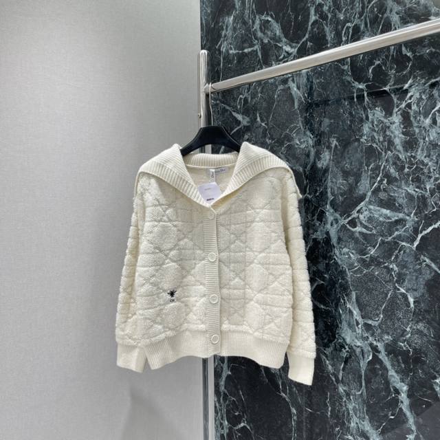 Dior's Fall/Winter 2025 new embroidered knit cardigan features the "Christian D