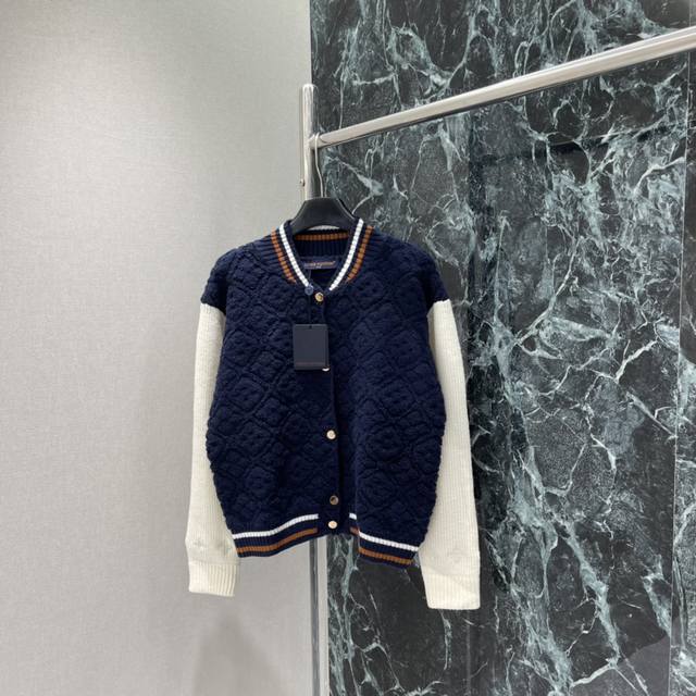 Louis Vuitton 25 Autumn/Winter New Jacquard Knit Cardigan with Color Blocking a