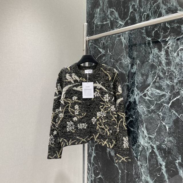 Chanel Fall/Winter 2025 New Floral and Bird Pattern Knit Cardigan, Off-White wi