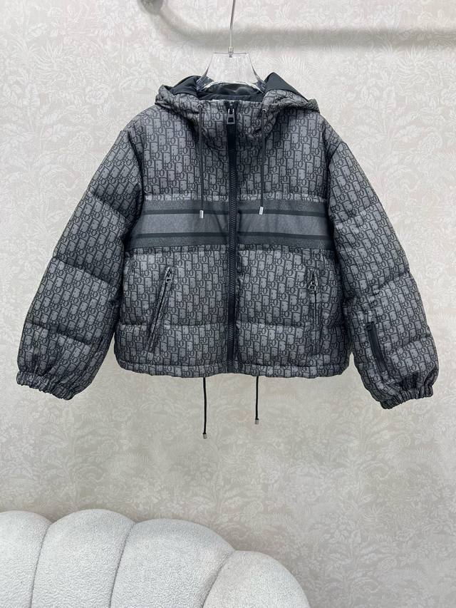 Dio*25 Autumn/Winter New D-Letter Jacquard Hooded Down Jacket - New Version with