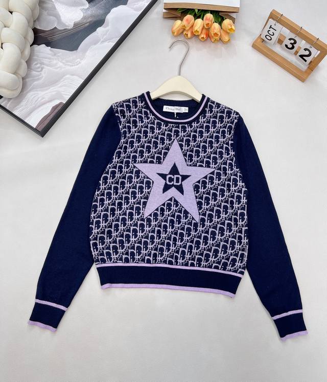 Dior 25Fw Lucky Star Patchwork Knit Sweater - A new Dior collection item, knitte