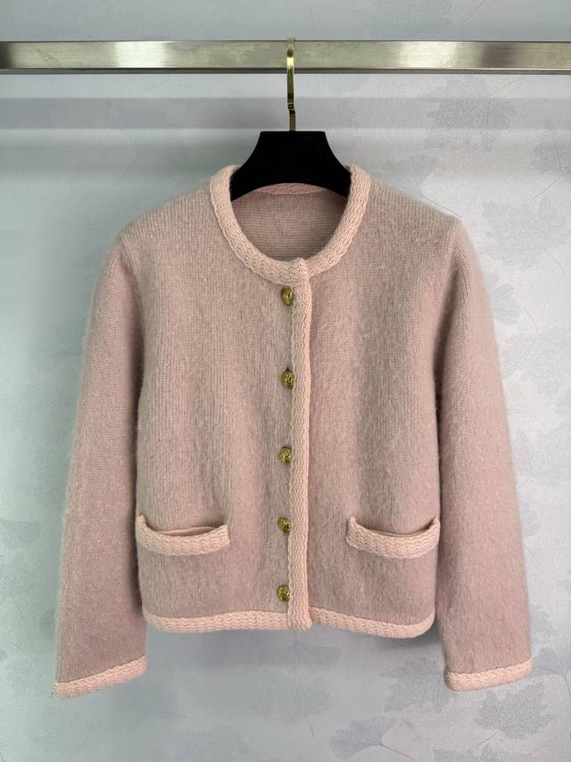 Ce*25 Autumn/Winter New Mohair Cardigan, soft and delicate, low-saturation pink