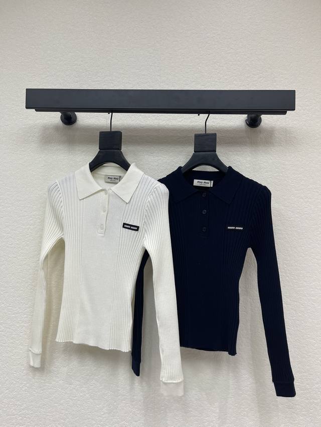 Miumi*25 Autumn/Winter New Collared Knit Long-Sleeve! Made with custom wool yarn