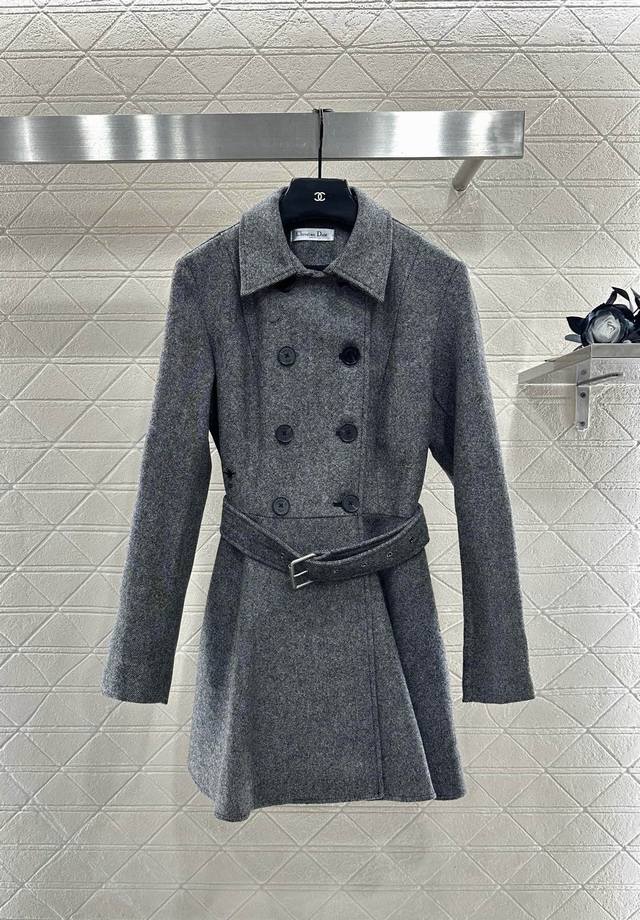 Dio*2025 New Arrival Double-breasted Wool Coat with Lapel Custom-made imported w
