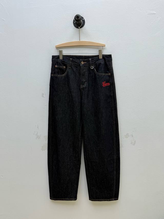 Gu Printed Decorated Scimitar Jeans, Factory Direct Production Early Autumn New