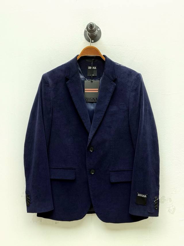 Zz Cashmere Blend Corduroy Two-Button Casual Suit, Original Customer-Supplied Ca