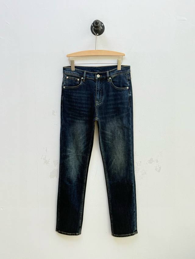 Bur Logo Embroidered Five-Pocket Jeans, Factory Direct Production Early Autumn N