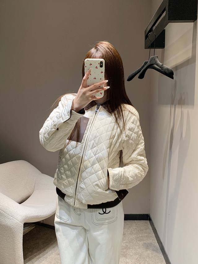 Loe*E 25Fw Autumn/Winter New Arrival: Diamond Pattern Leather Label Lapel Plaid