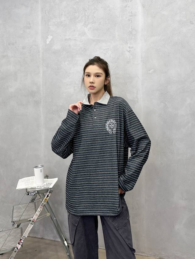 Chrome Hearts | New Long-Sleeve T-Shirt, Garment Wash and Print Process, Polo S