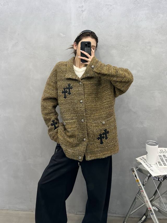 Chrome Hearts | New cotton-padded jacket, hand-cut leather with embroidered cro