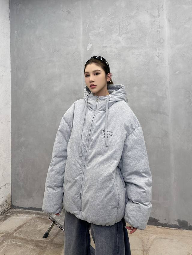 Acne | New casual down jacket, garment-washed and printed design with 90% goose