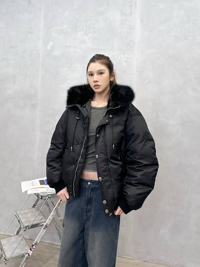 Chrome Hearts | New Down Jacket, classic brand hardware accessories, bomber jac