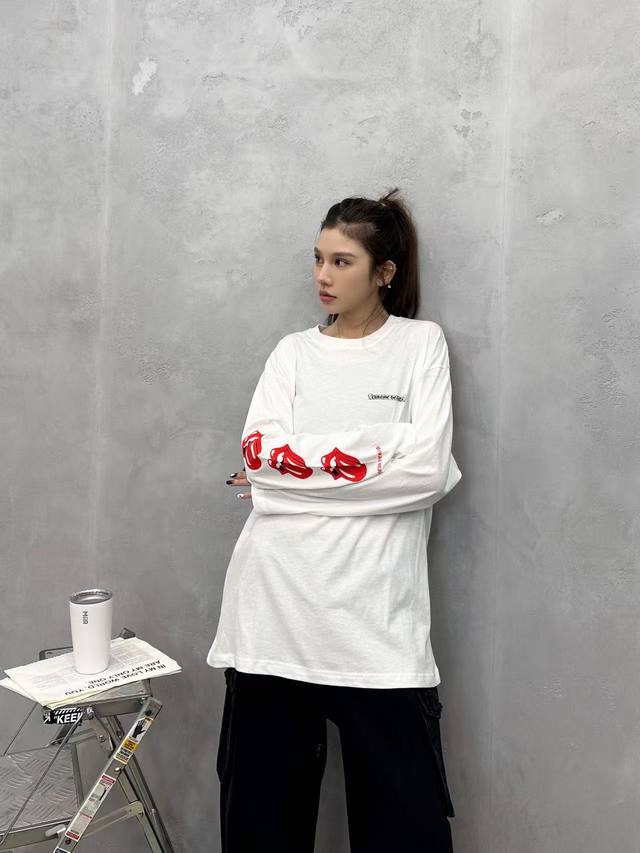 Chrome Hearts | New Long-Sleeve T-Shirt, garment-washed with 4 printed areas, m