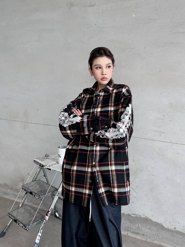 Chrome Hearts | New Cotton Shirt, Garment Washed and Printed, Casual and Stylis