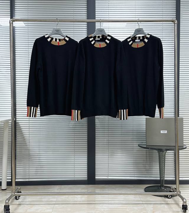 Crew Neck Bbr Classic Wool Pullover Knit Sweater Classic Kanuer Wool 100% wool