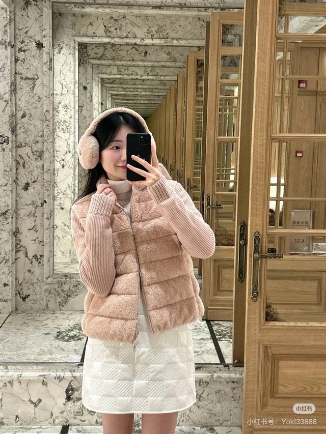 Original Mo 2025 Autumn/Winter New Fashionable Sheepskin Knitted Down Jacket wi