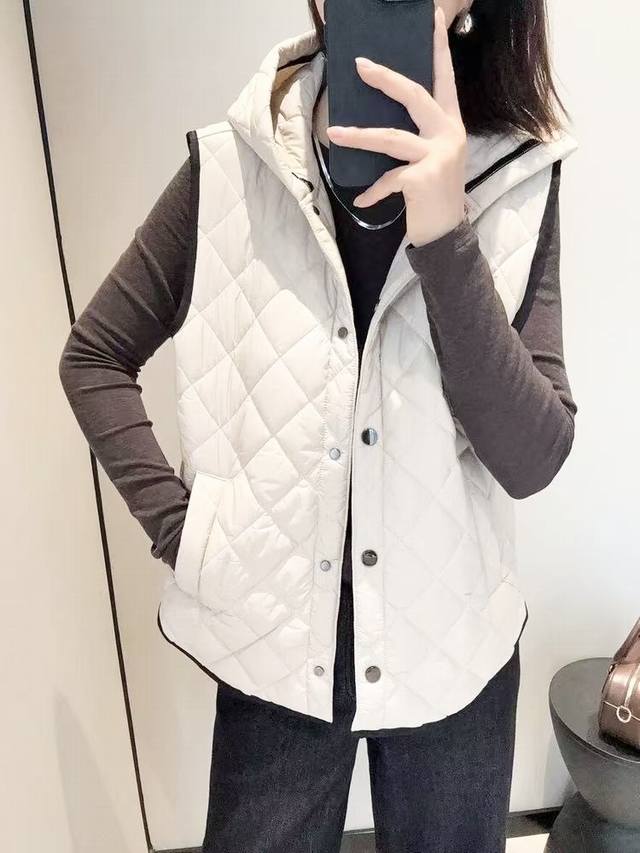 Original Bc 2025 Autumn/Winter Newest Diamond Quilted Cotton Vest Jacket, Hoode