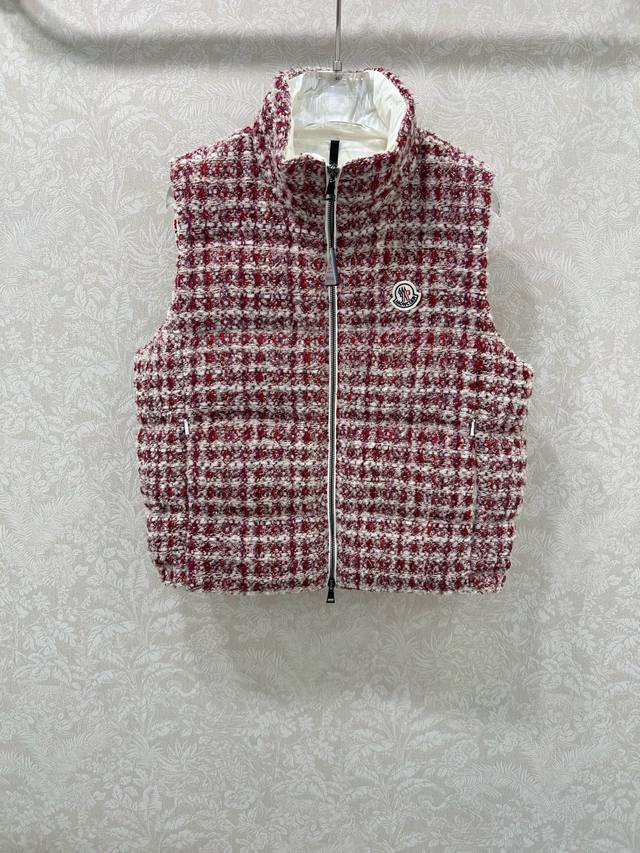 Mon*Ler 25Fw Autumn/Winter New Andronne Silk Thread Check Chanel-Style Knit Down