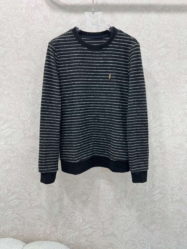 Ysl *25 New Arrival German Velvet Striped Long-Sleeved Base Layer Top, Custom Yb